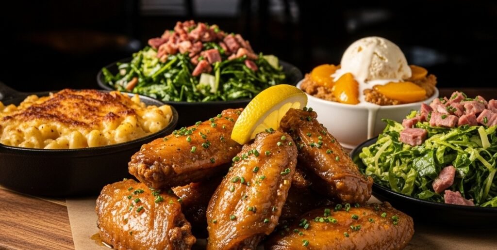 depiction of food types available in Atlanta city Georgia